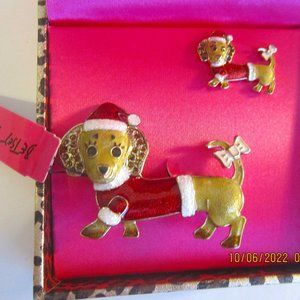 Christmas Gift  by Betsey Johnson Dogy Brooch